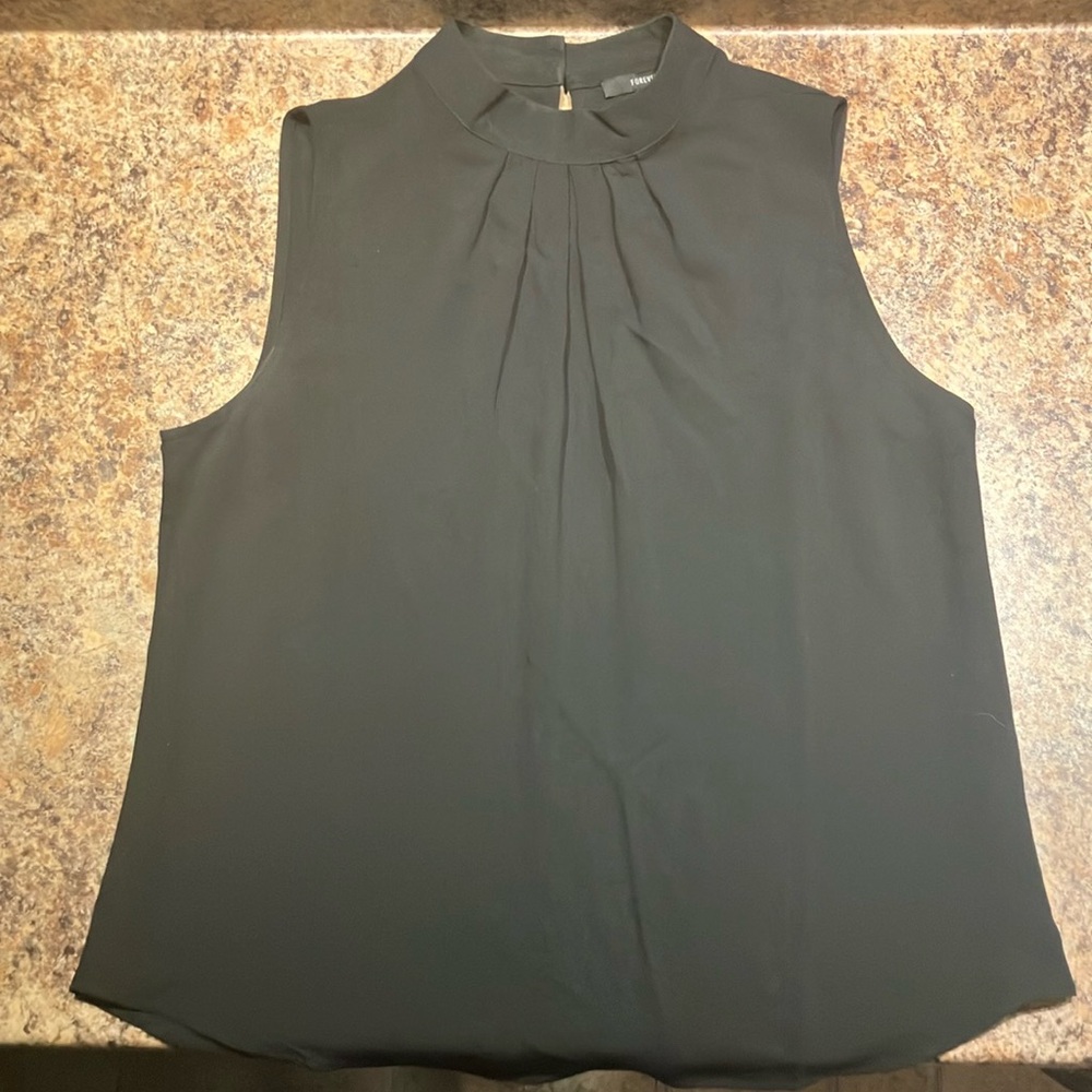 Black Blouse with Mandarin Neckline